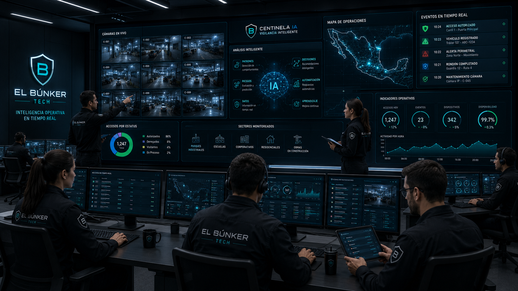 Equipo de trabajo de El Búnker Tech enfocado en producto y operación